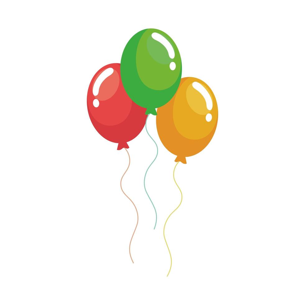 diseño vectorial de globos de fiesta aislados vector