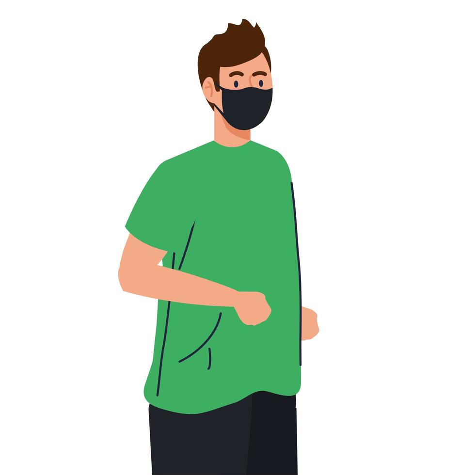 man with mask and sportswear vector design