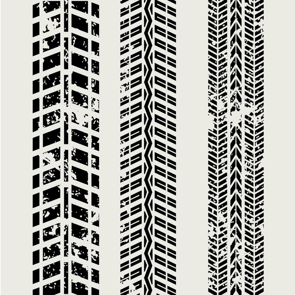 tread marks of machine vector