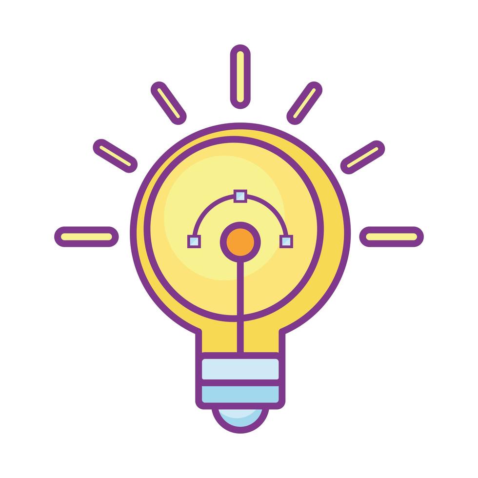 light bulb with shining rays vector