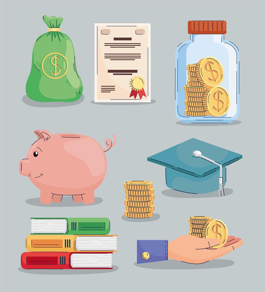 icons loans and scholarship vector