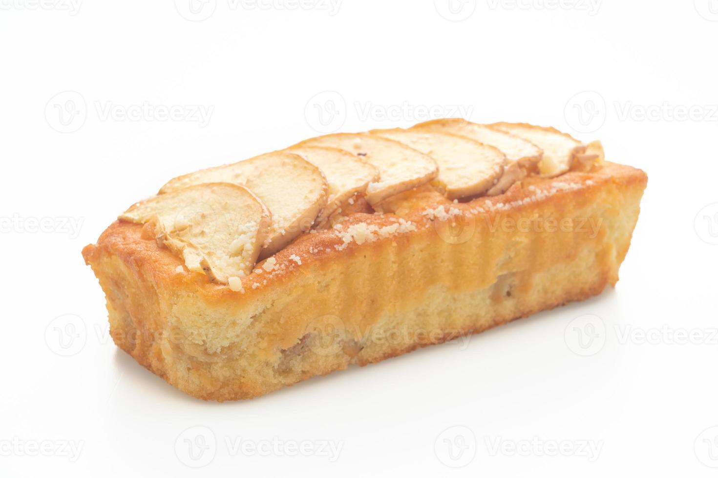 apple loaf crumbled cake on white background photo