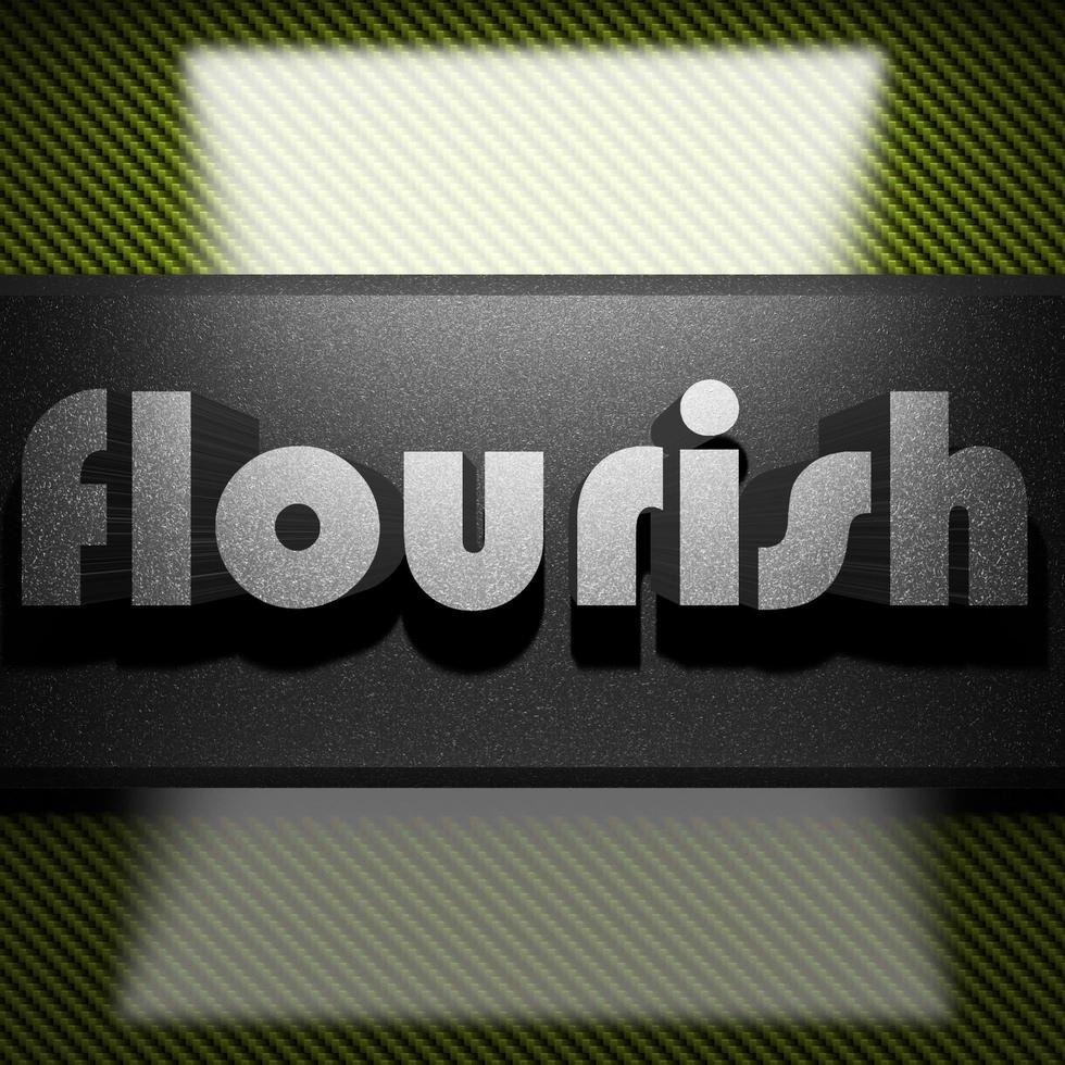 flourish word of iron on carbon photo