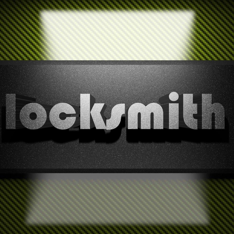 locksmith word of iron on carbon photo