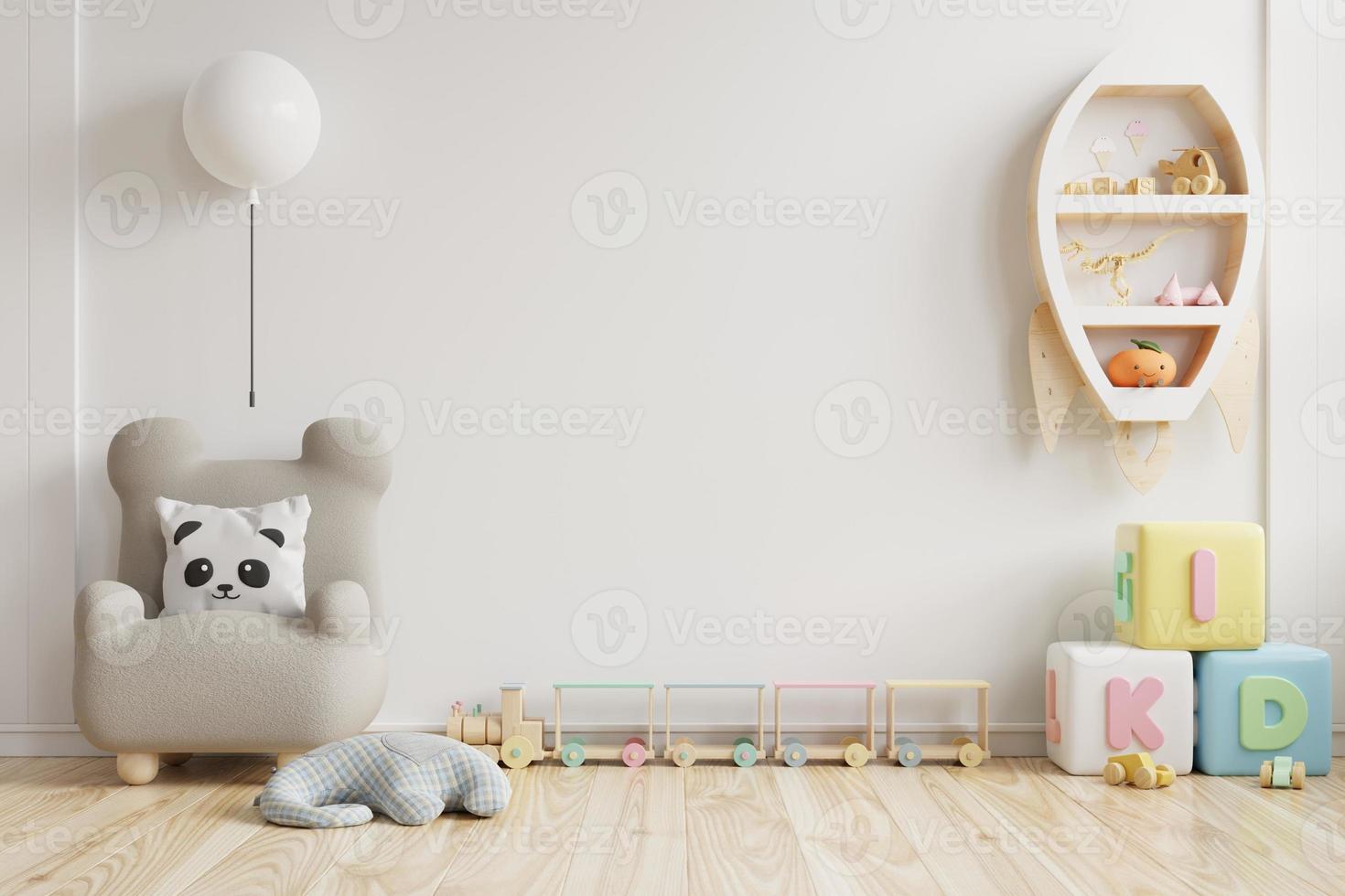 Mockup wall in the children's room on wall white colors background. 6168464  Stock Photo at Vecteezy