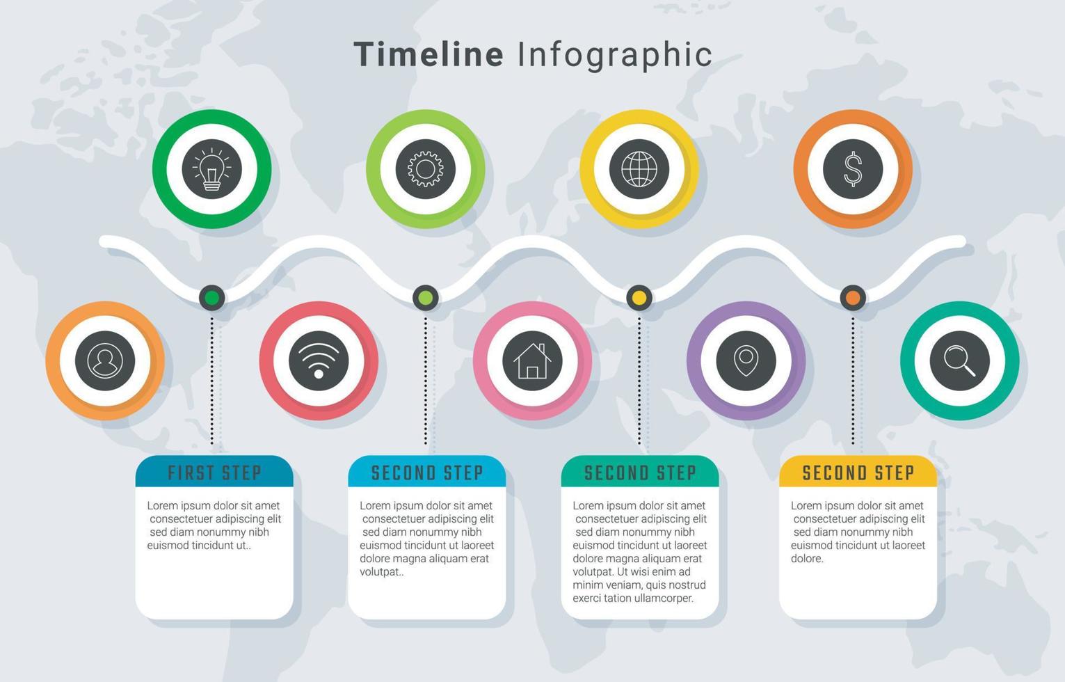 Step Timeline Infographic Element vector