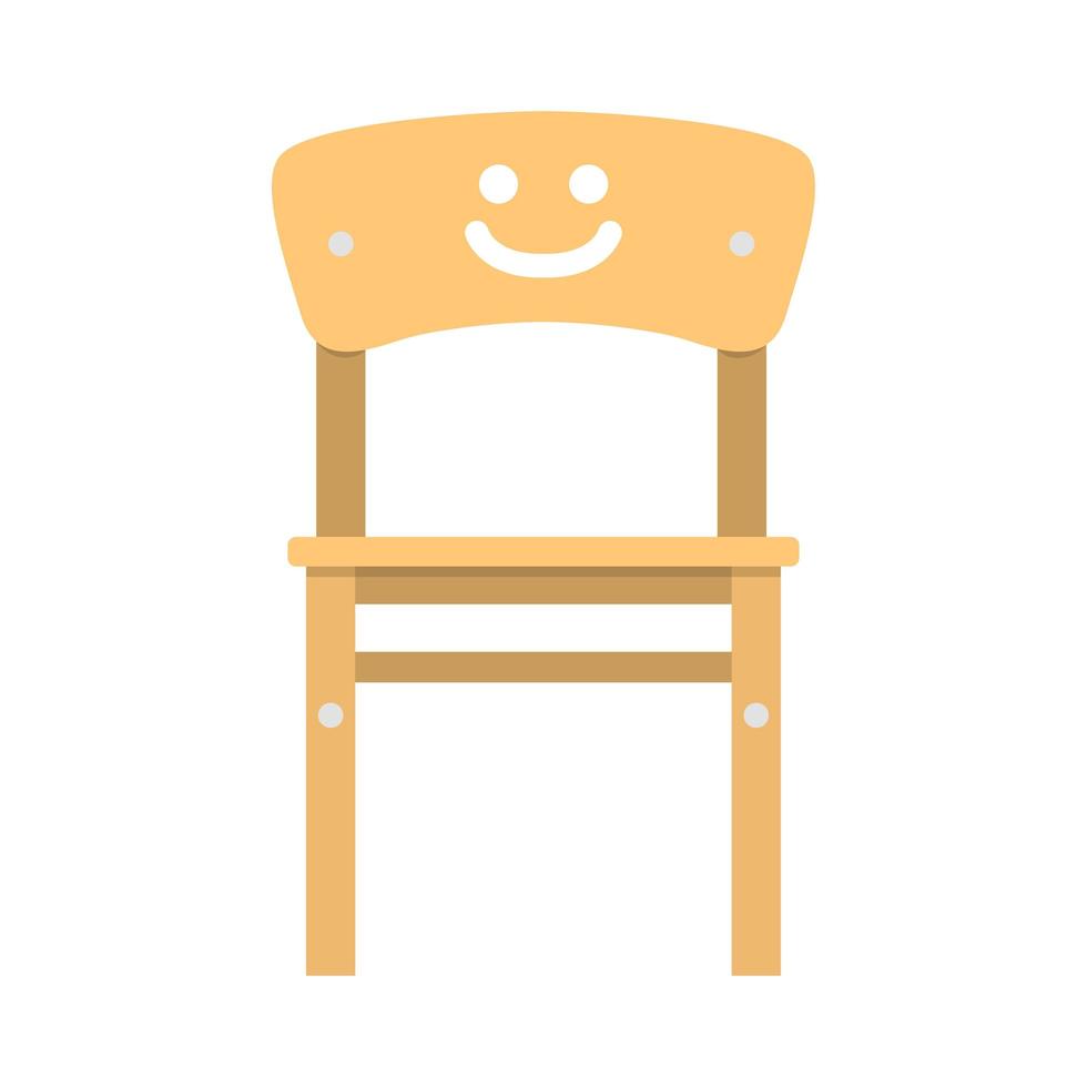 ilustración de silla de madera para niños vector