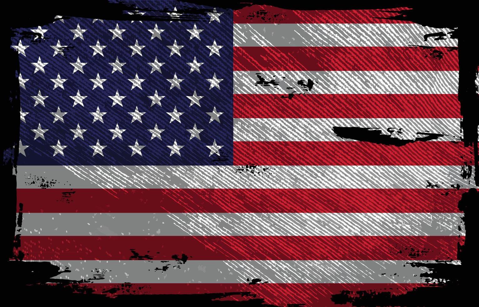 Grunge Texture of American Flag on Black Background 6169555 Vector Art at  Vecteezy