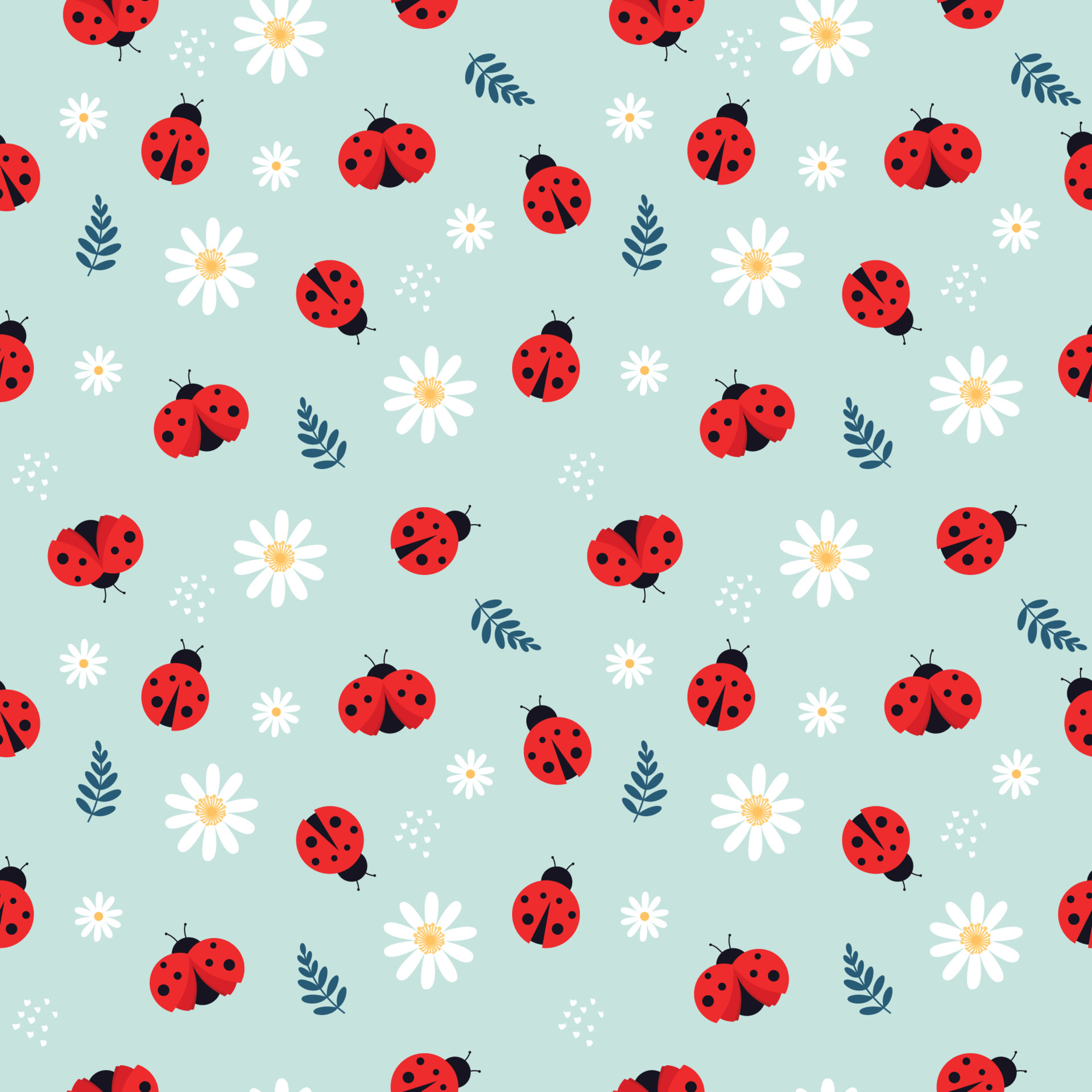 Seamless Ladybug Background 6169558 Vector Art at Vecteezy