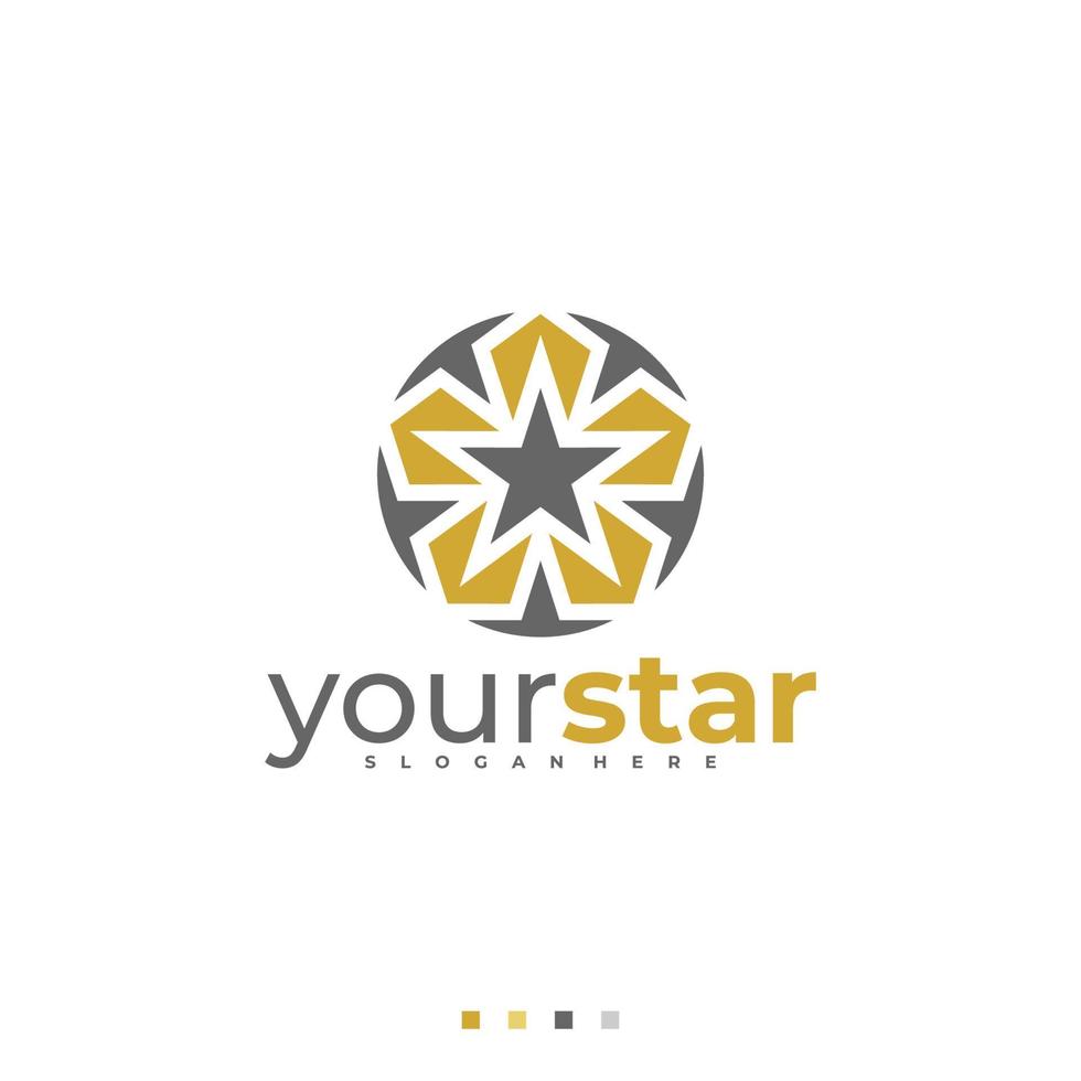 plantilla de vector de logotipo de bola de estrella, conceptos creativos de diseño de logotipo de estrella