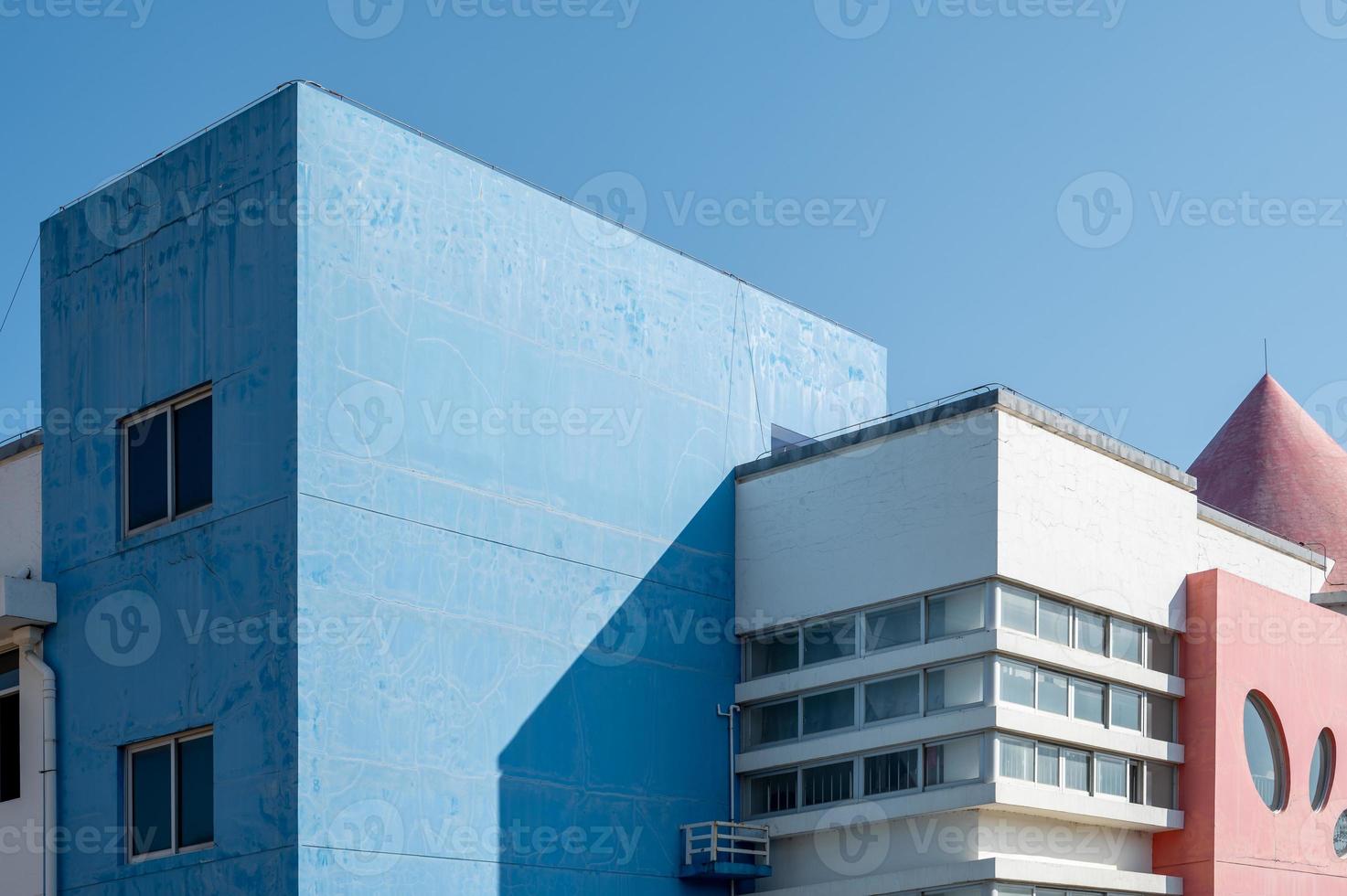 Good weather under the blue sky, colorful architectural parts photo