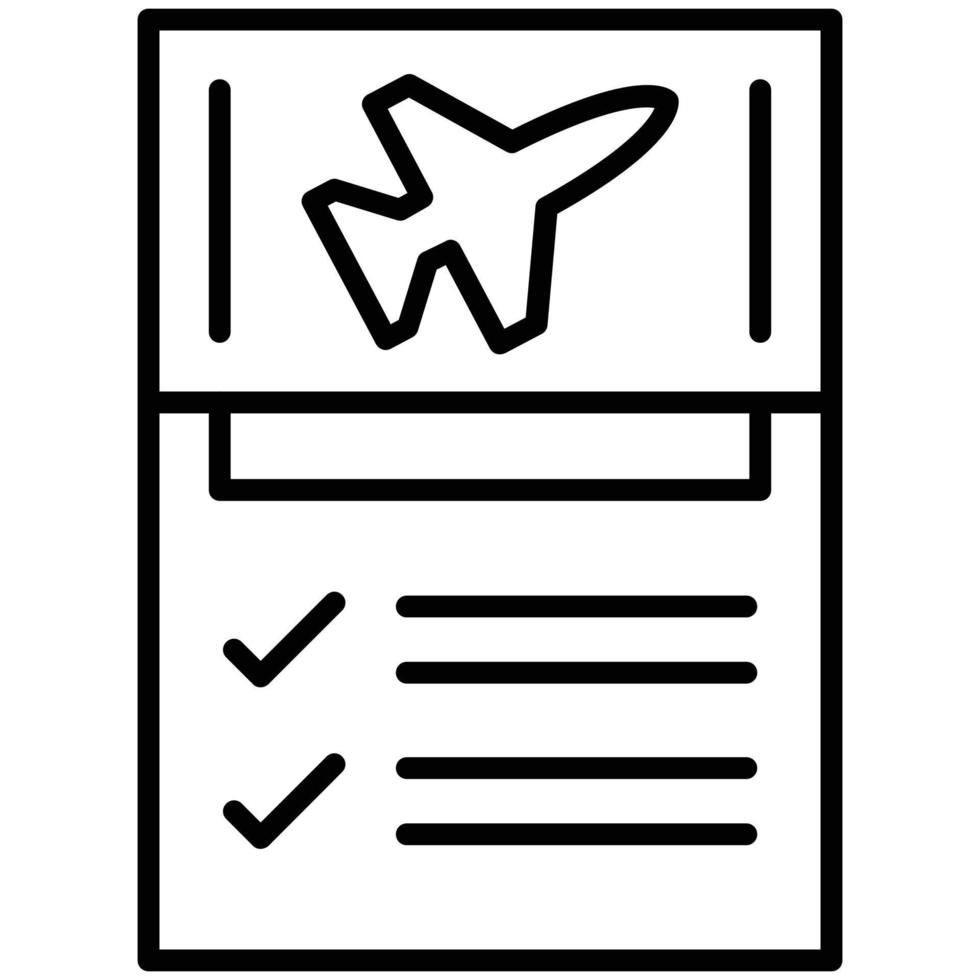 Flight Checklist Line Icon vector