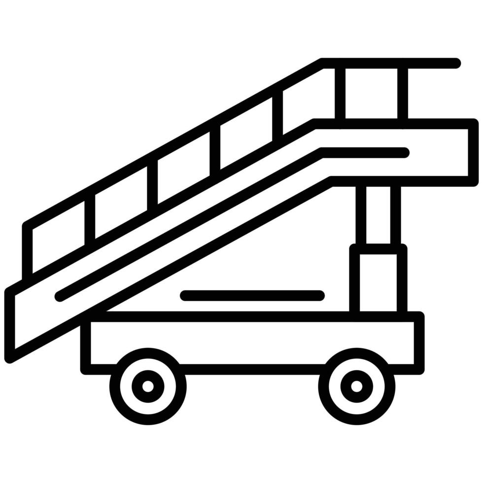 Aircraft Stairs Line Icon vector