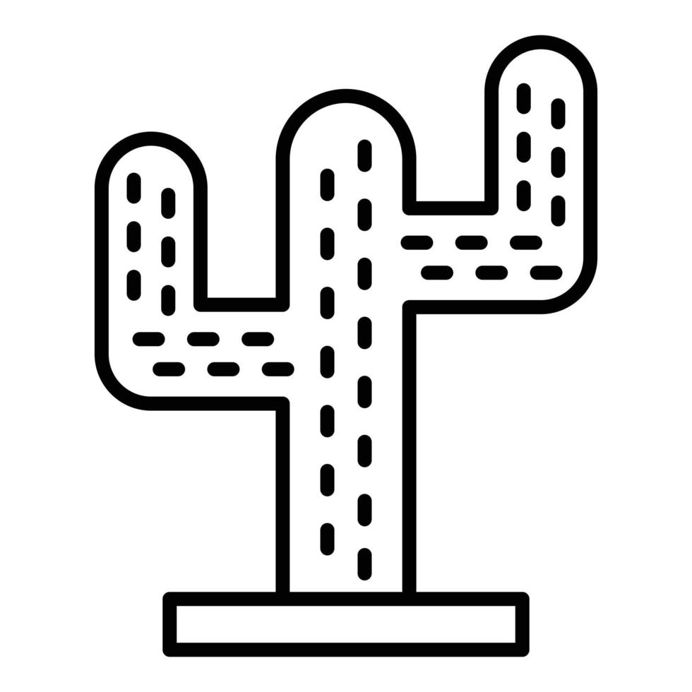 icono de línea de cactus vector