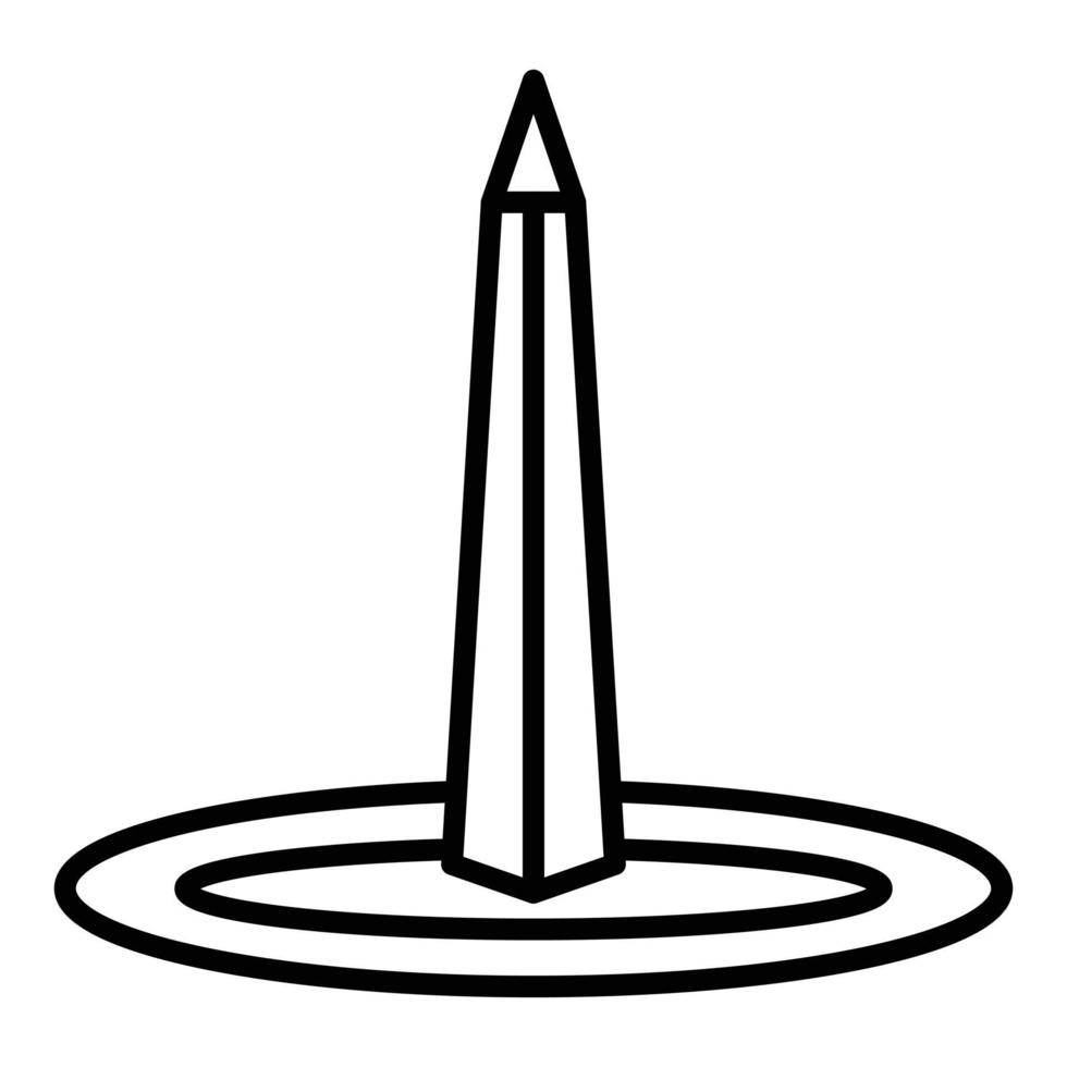 icono de la línea del obelisco de buenos aires vector