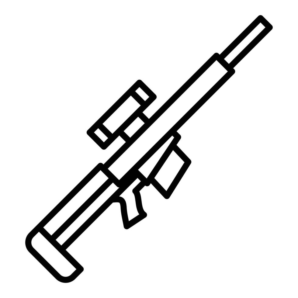 Sniper Rifle Line Icon vector