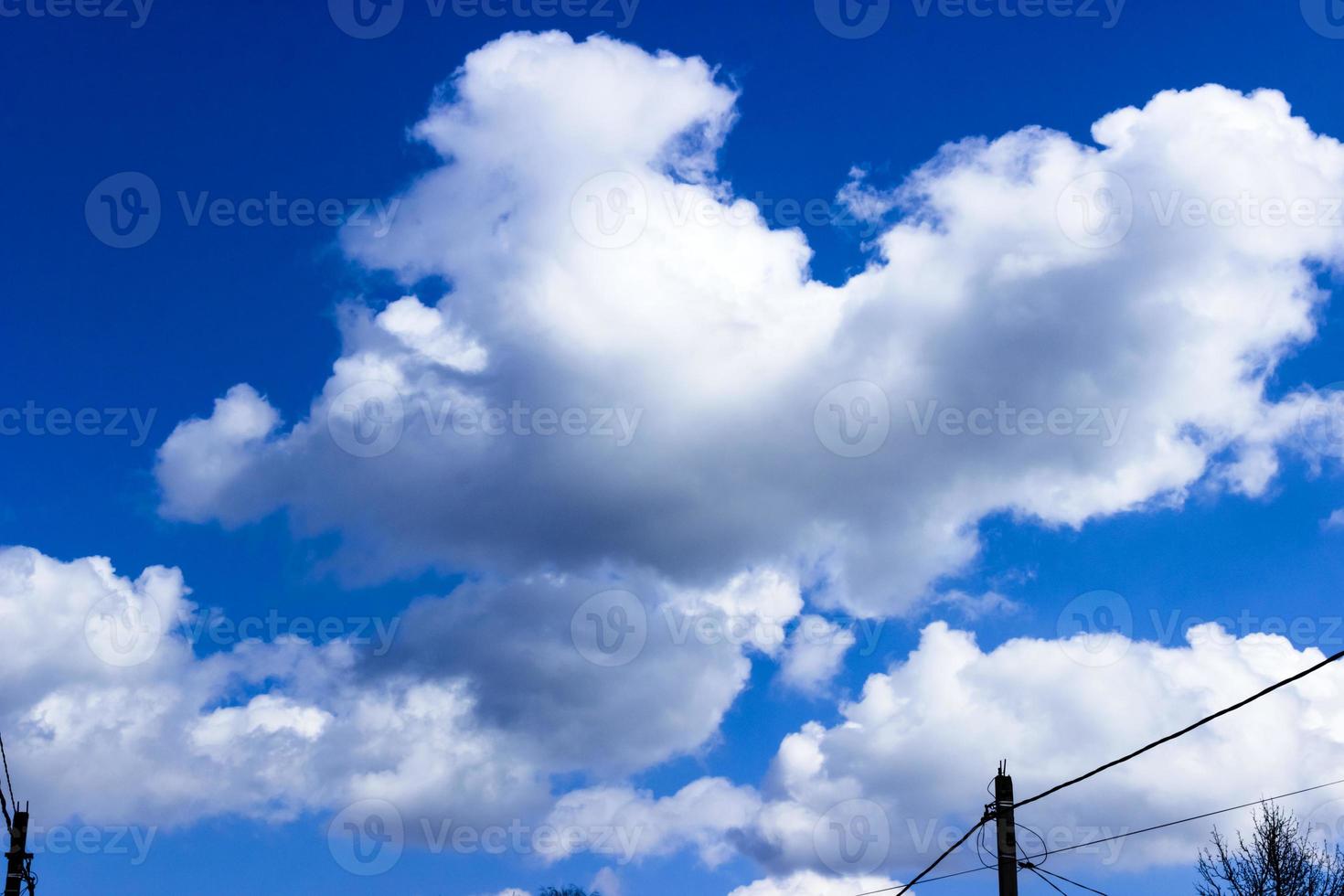 Clouds and blue sky background with copy space photo