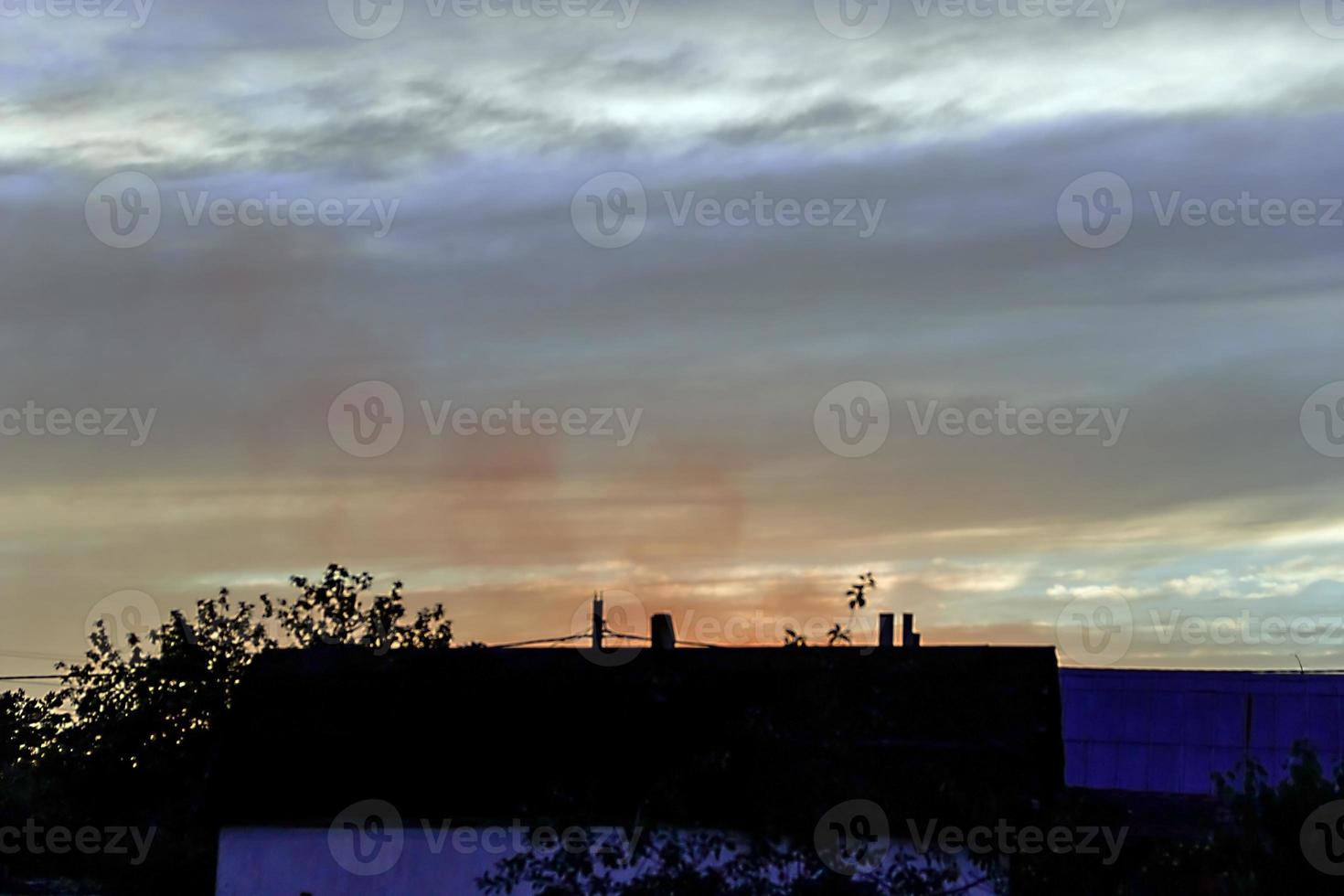 beautiful sky and clouds at sunset in the countryside photo