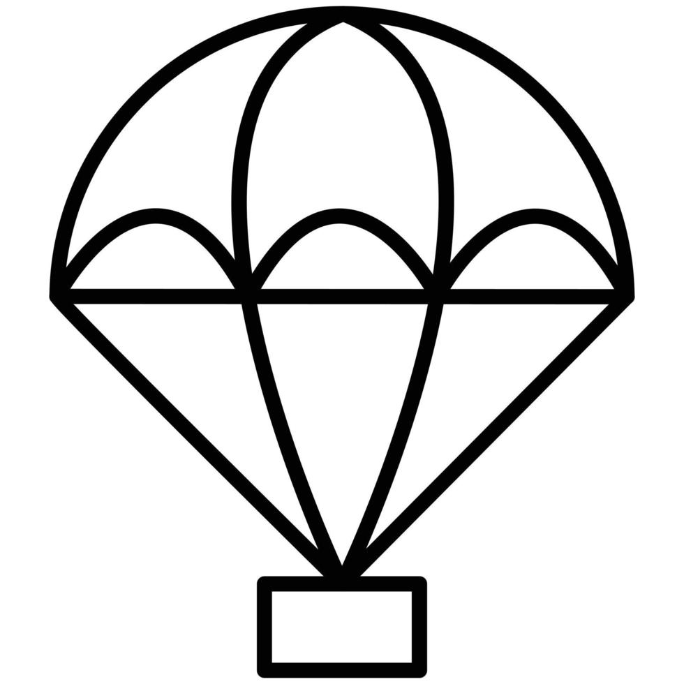 icono de línea de paracaídas vector