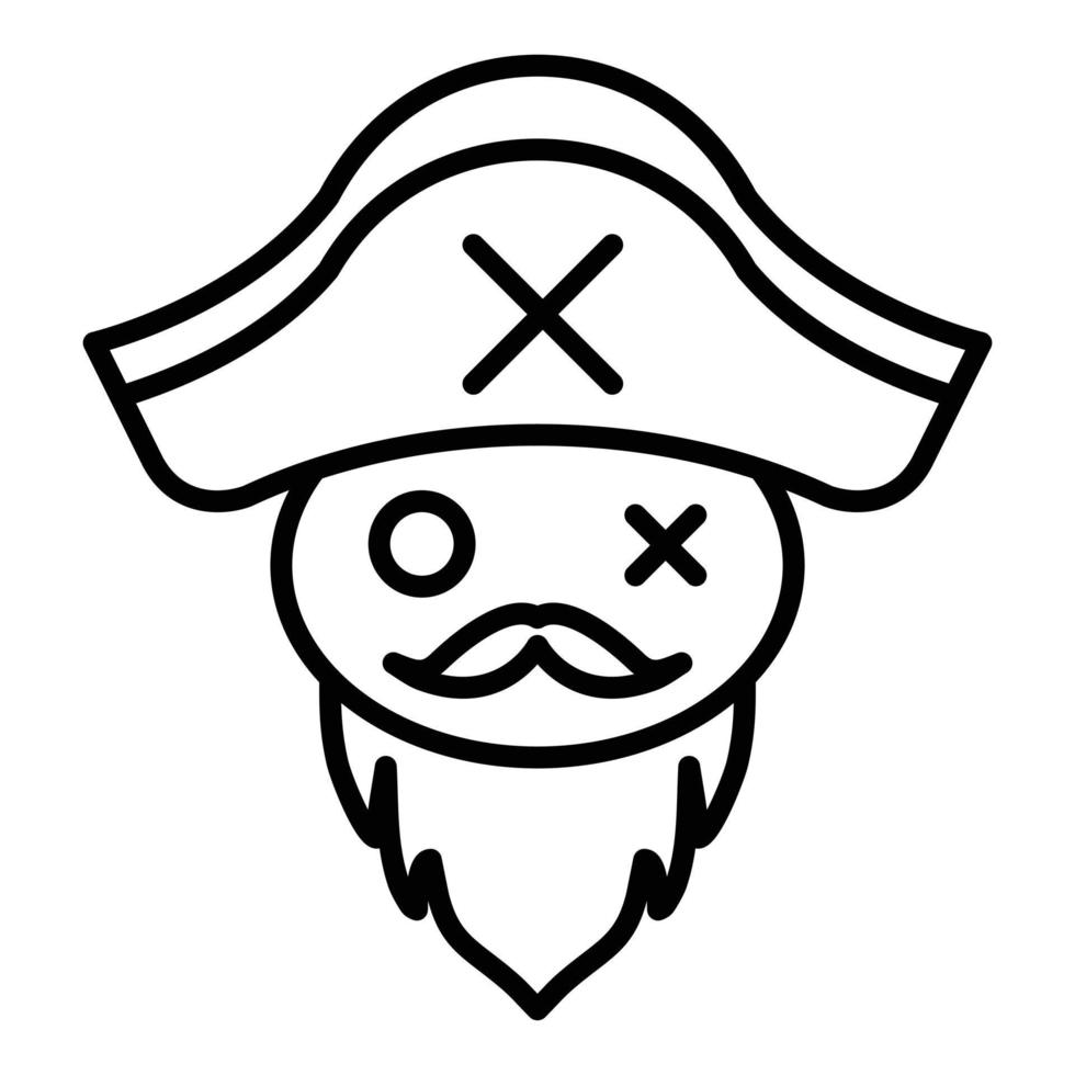 Pirate Beard Line Icon vector