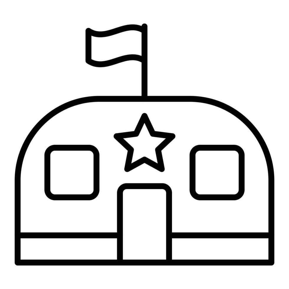 Army Military Base Line Icon vector