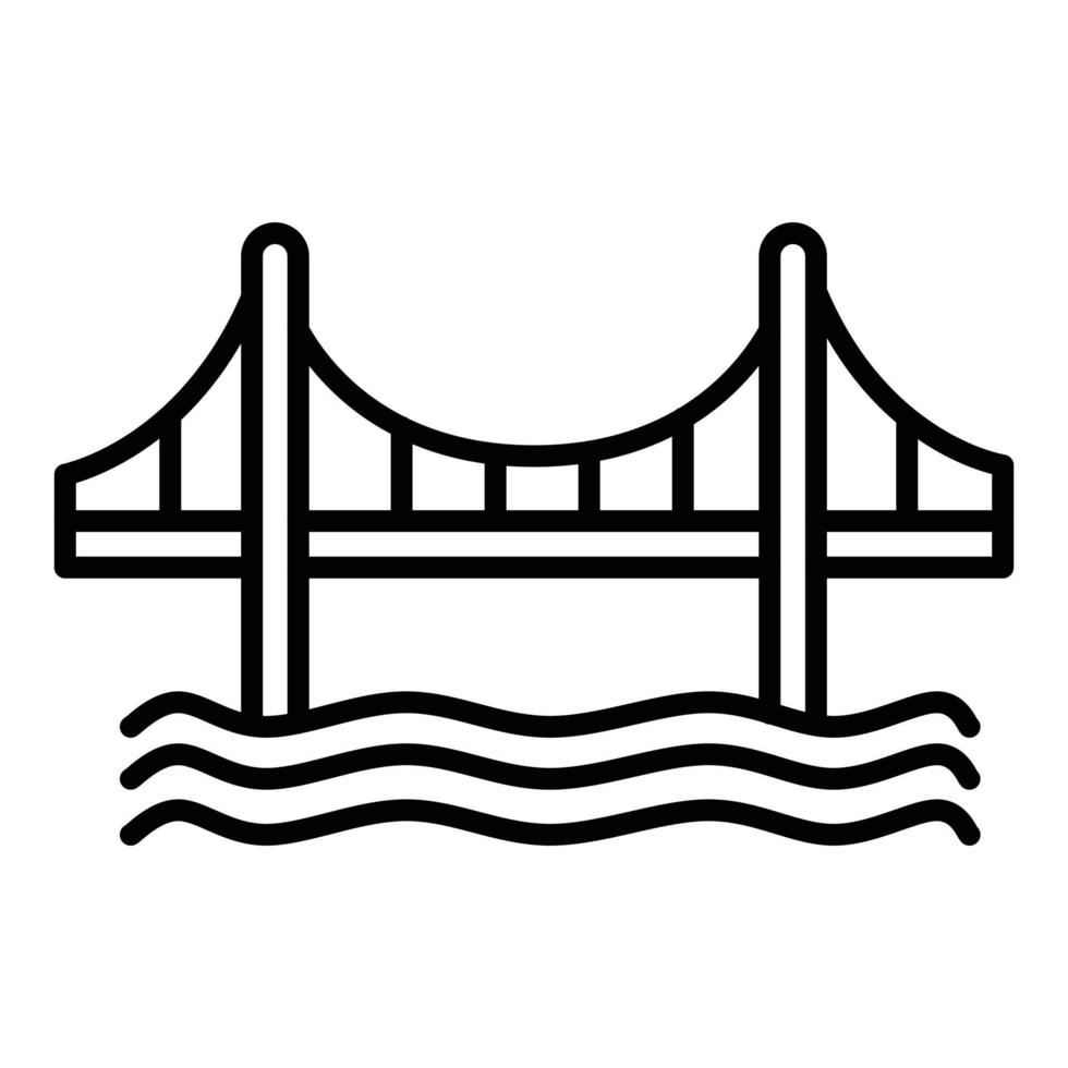 icono de la línea del puente golden gate vector