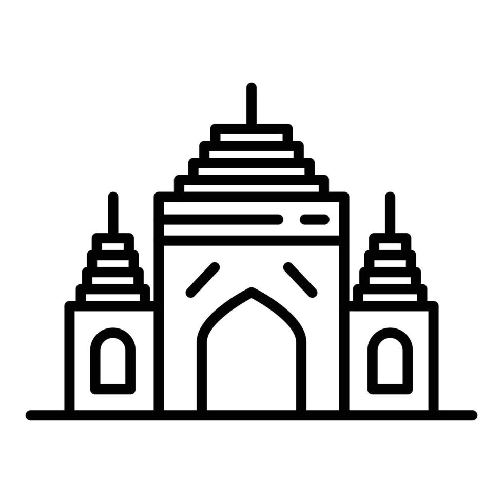 icono de línea de angkor wat vector