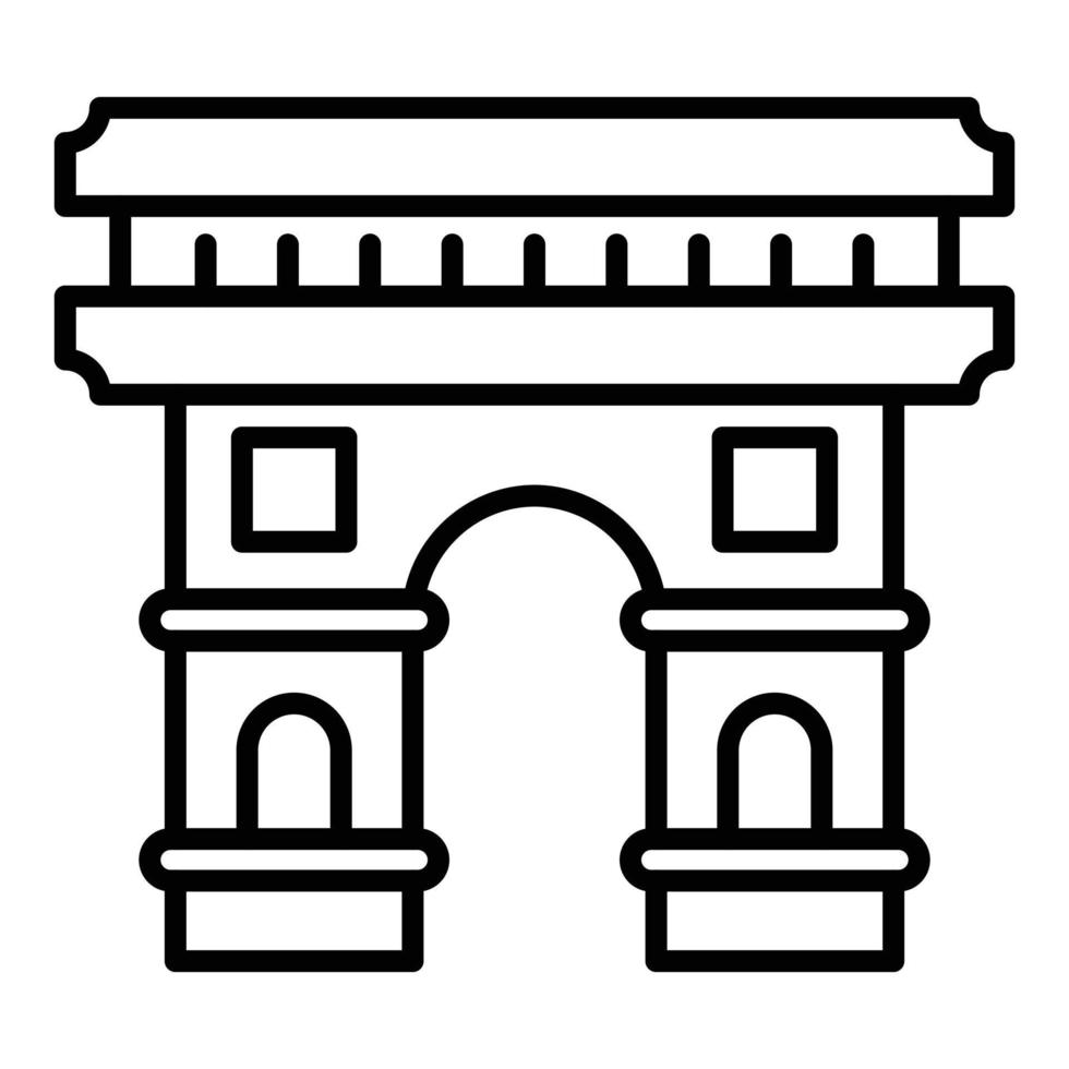 icono de la línea del arco del triunfo vector