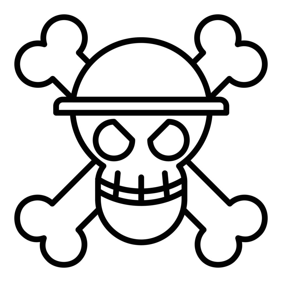 icono de línea de mono pirata vector