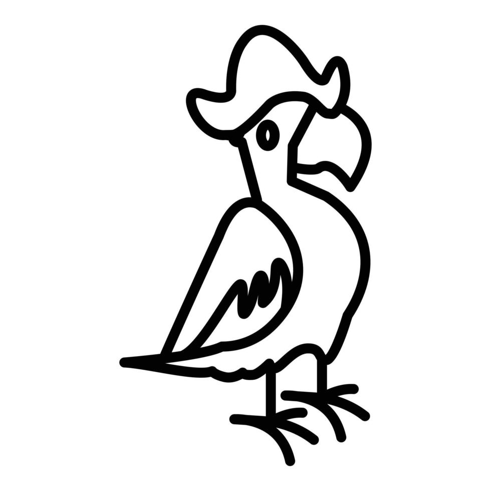 Pirate Parrot Line Icon vector