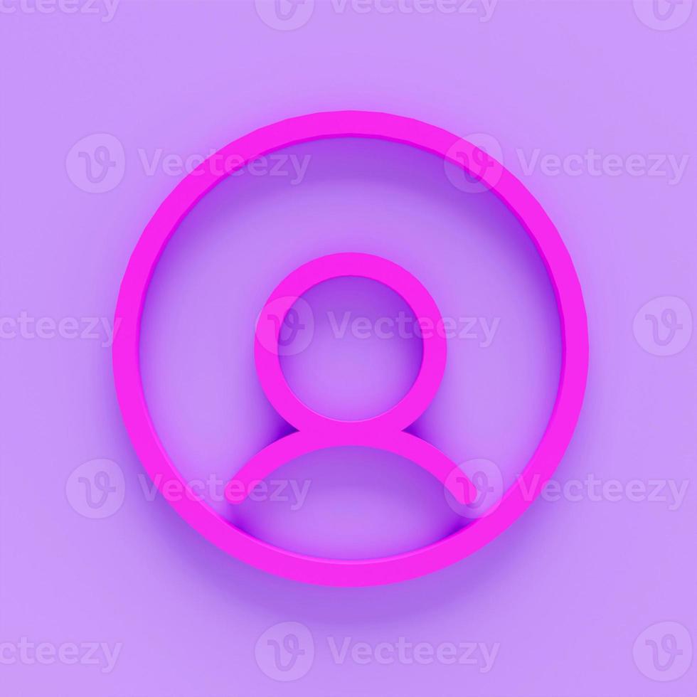 Pink Create account screen icon isolated on pink background. Minimalism concept. 3d illustration 3D render. photo