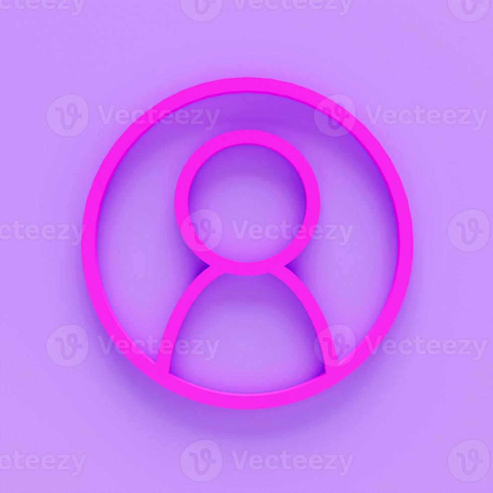 Pink Create account screen icon isolated on pink background. Minimalism concept. 3d illustration 3D render. photo