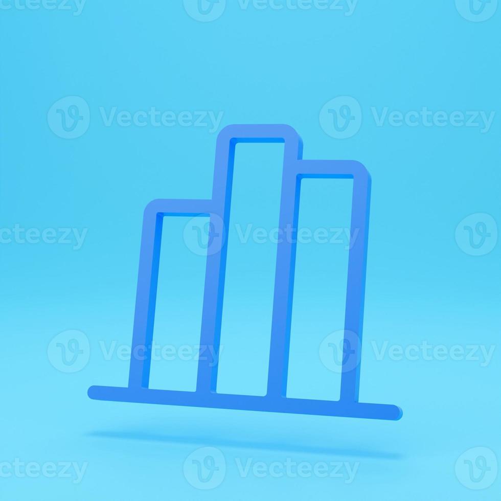 3d render of stat bar icon. Thin linear stat outline icon isolated on colour background. Line stat sign, symbol for web and mobile.3d illustration photo