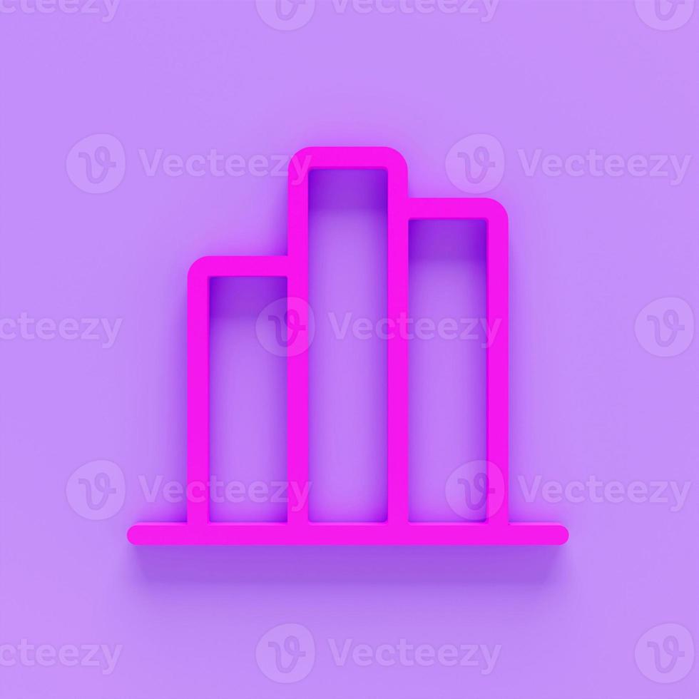 3d render of stat bar icon. Thin linear stat outline icon isolated on colour background. Line stat sign, symbol for web and mobile.3d illustration photo