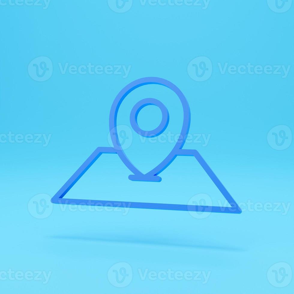 3D location pin design. 3D location pin for map illustration. Landscape location pin in 3D style on a colour background. photo