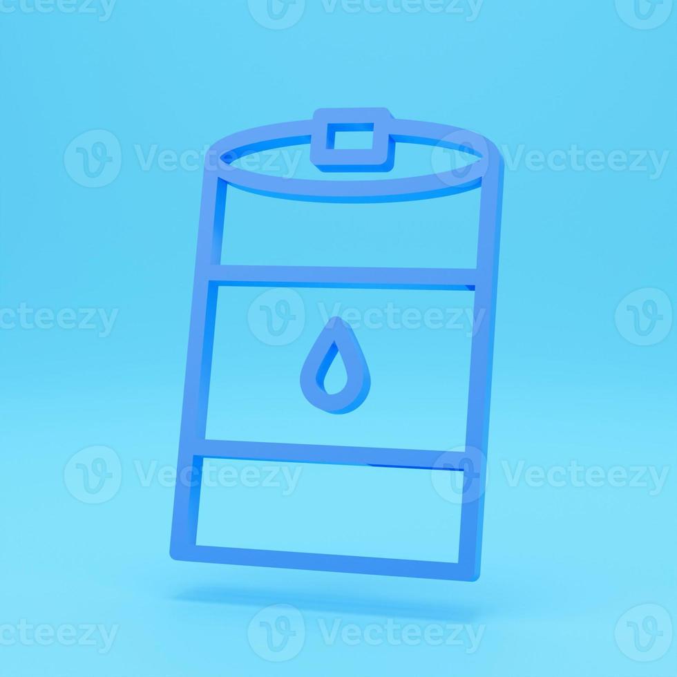 Gasoline fuel canister icon. Petrol can gallon gas tank fuel container 3d render illustration. photo