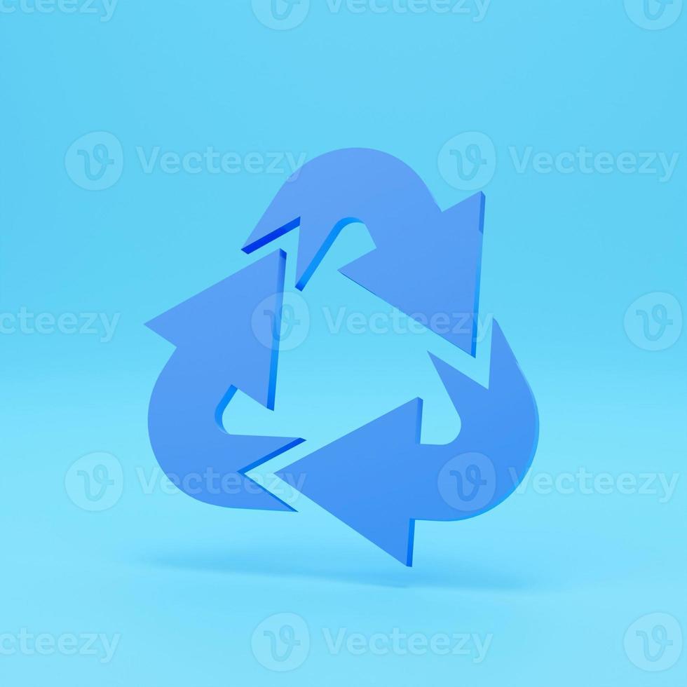Recycle arrow 3d render.3d Arrows in circle with shadow isolated on colour background. photo