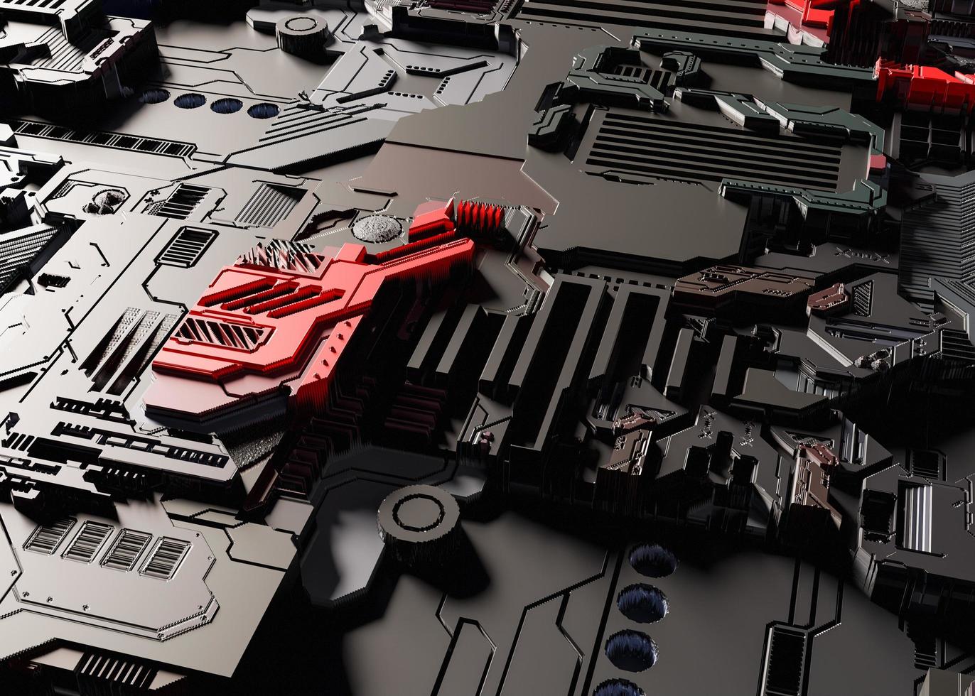 sci-fi abstract background with electronics. 3D Rendering photo