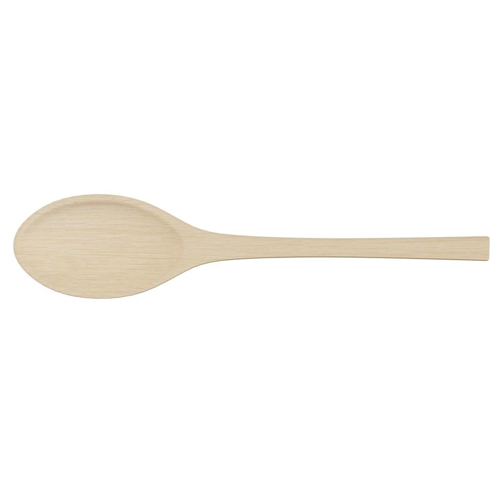 Wood spatula on white background. kitchen items photo