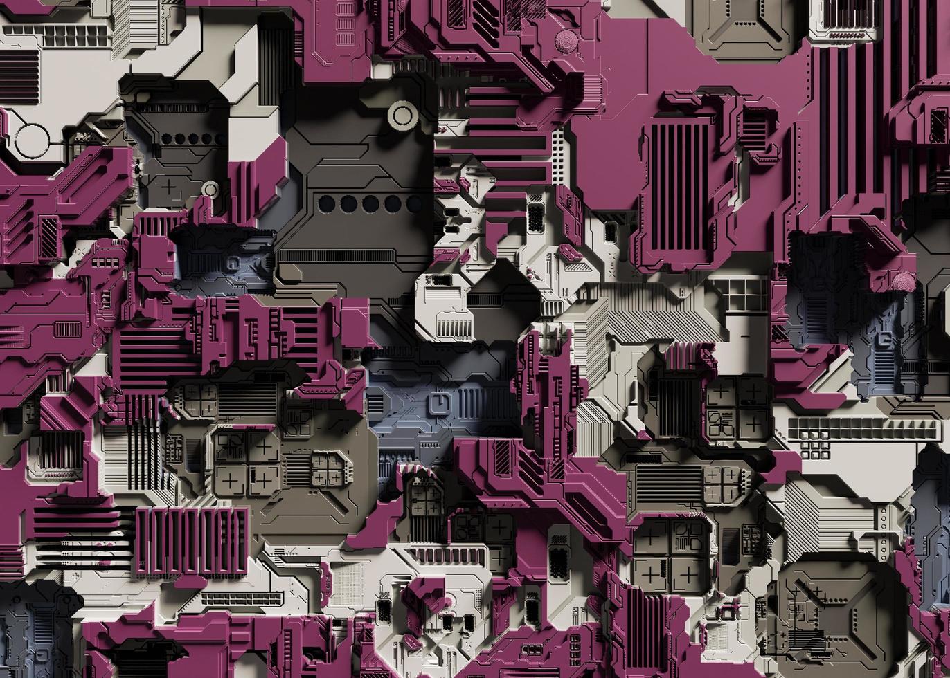 sci-fi abstract background with electronics. 3D Rendering photo