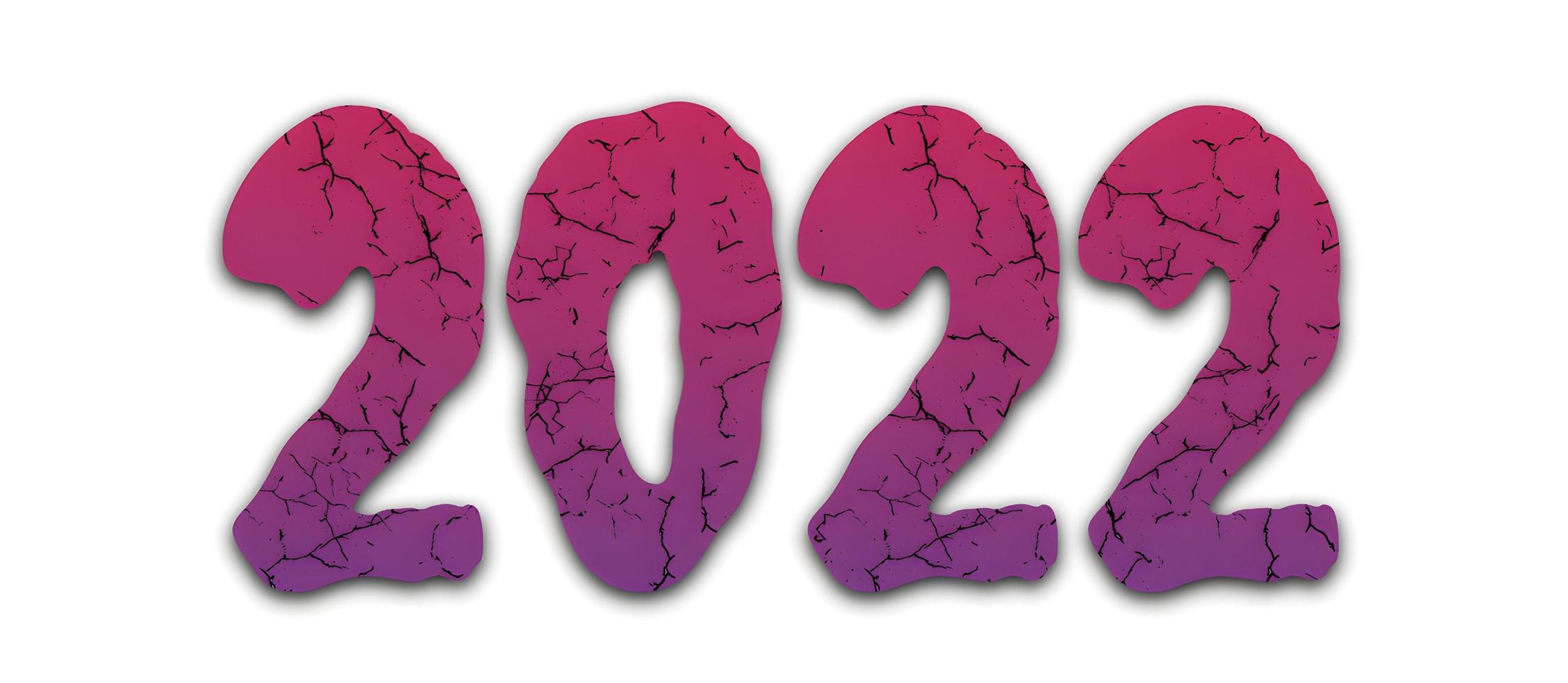 New Year 2022 Creative Design Concept. Monster Style Design. photo