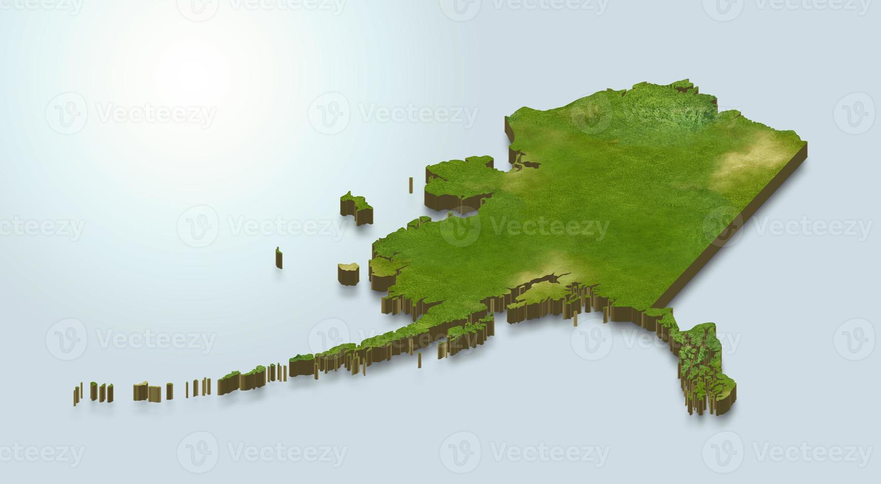 Ilustración de mapa 3d de alaska foto