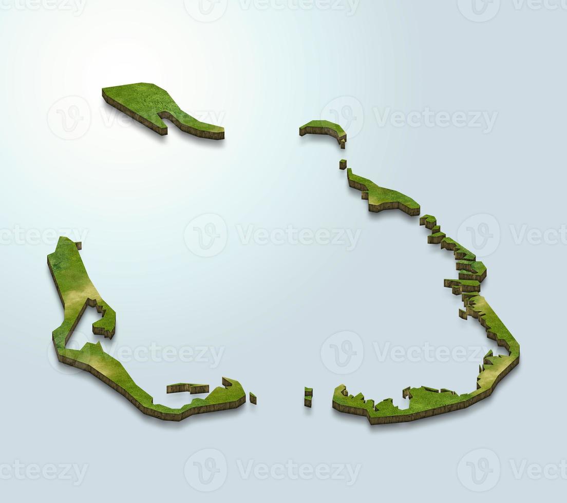 3D map illustration of Cocos Islands photo