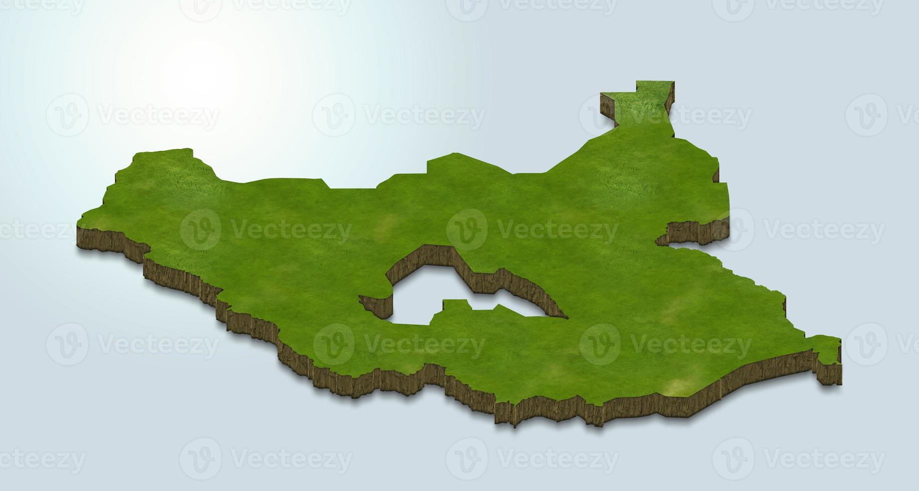 3D map illustration of South Sudan photo