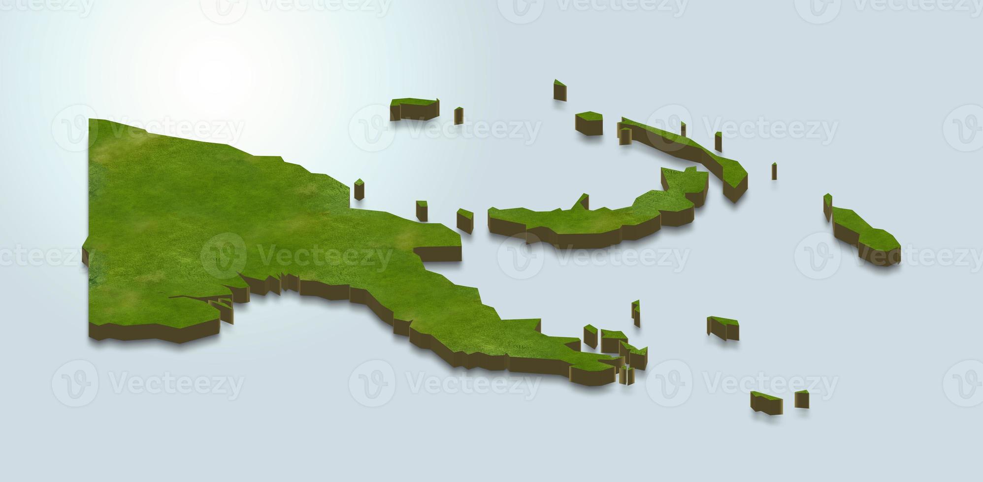 3D map illustration of Papua New Guinea photo