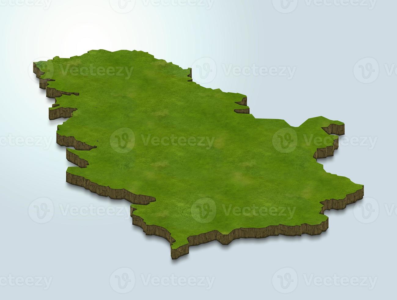 3D map illustration of Serbia photo