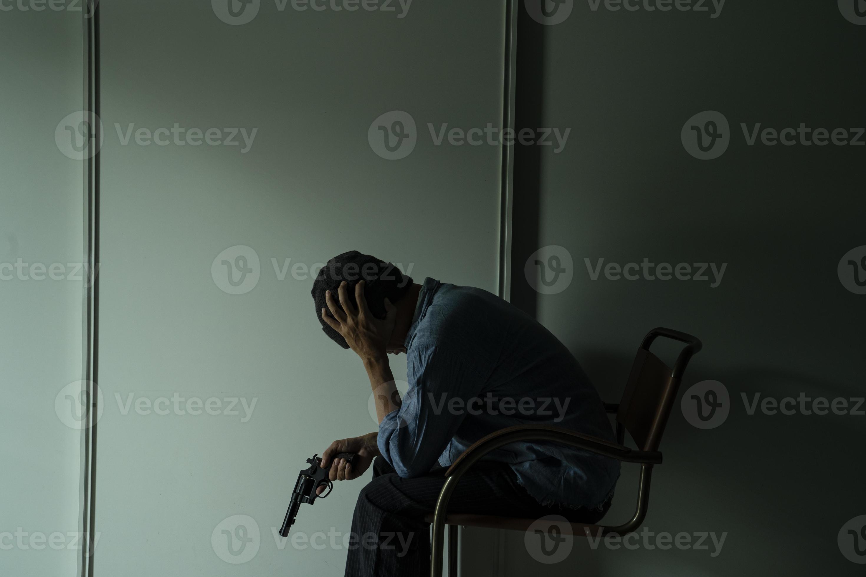 sad man in the dark room 5434981 Stock Photo at Vecteezy