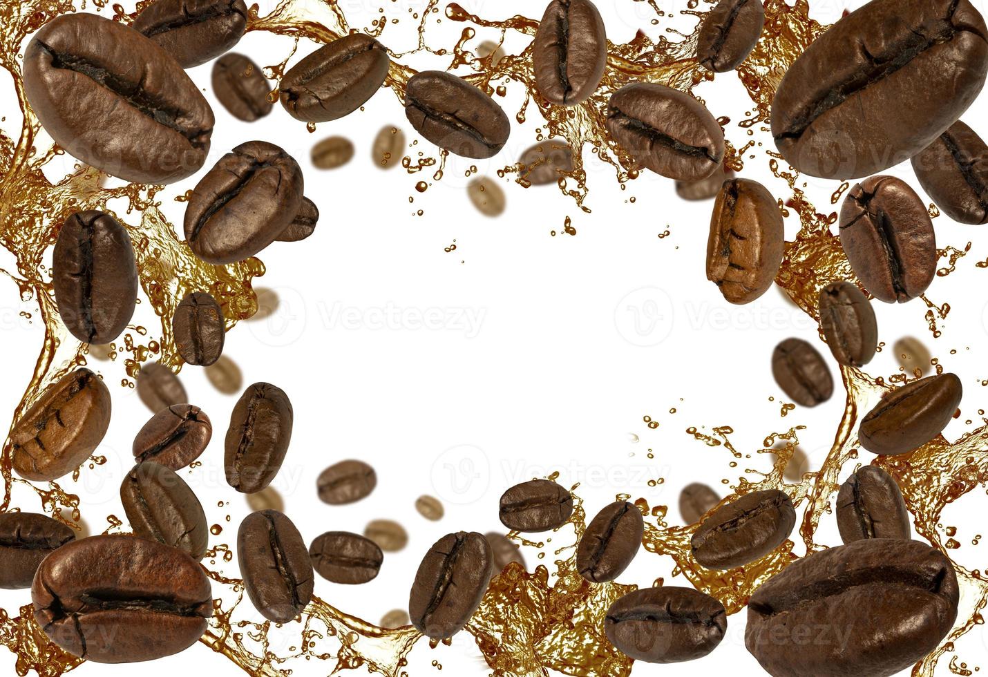 coffee beans splash background photo