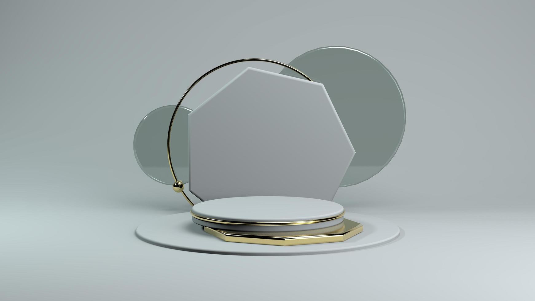 Abstract 3D Podium for product presentation with background photo