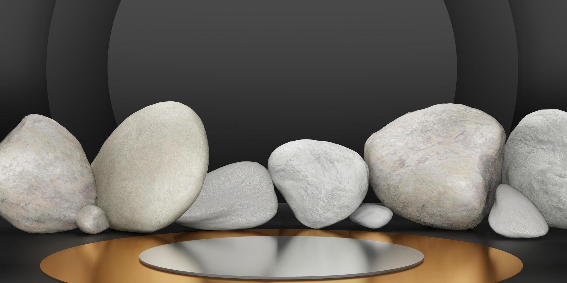 Template stone podium background pallet product stand for placing text and products photo